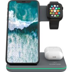 Зарядное устройство Canyon WS-303, 3in1 Wireless Dark Grey Фото 4
