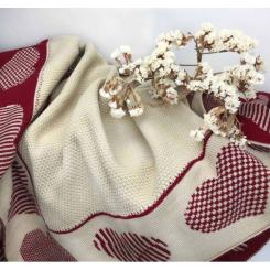 Плед Прованс вязаный Сердца 100х150 см Фото 1