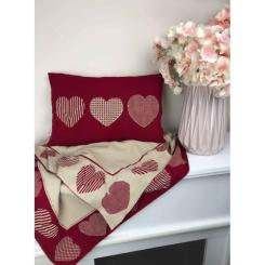 Плед Прованс вязаный Сердца 100х150 см Фото 3