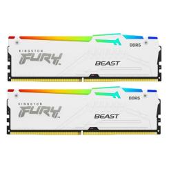 Модуль памяти для компьютера Kingston Fury (ex.HyperX) DDR5 64GB (2x32GB) 5600 MHz Beast White RGB Фото