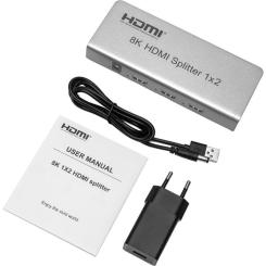Разветвитель PowerPlant HDMI 8K 1x2 Фото 5
