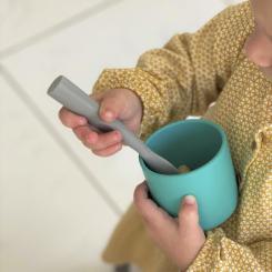 Набор детской посуды MinikOiOi Scooper Ложка силіконова (Mineral Blue) Фото 2