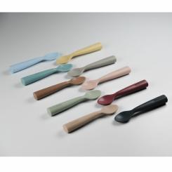 Набор детской посуды MinikOiOi Scooper Ложка силіконова (Mineral Blue) Фото 5