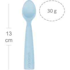 Набор детской посуды MinikOiOi Scooper Ложка силіконова (Mineral Blue) Фото 7