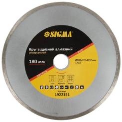 Круг отрезной Sigma алмазный универсальный 180x2.2x22.2мм Фото