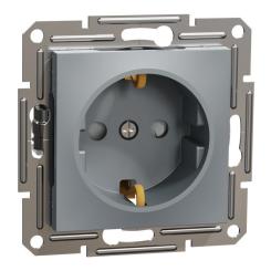 Розетка Schneider Electric ASFORA со штор. сталь Фото 1