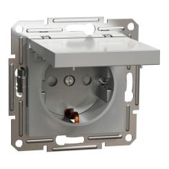 Розетка Schneider Electric ASFORA з кришкою, алюміній Фото 1