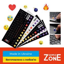 Наклейка на клавиатуру SampleZone непрозора чорна, біло-синя Фото 1