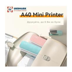 Принтер чеков UKRMARK A40PK А4, Bluetooth, USB, розовый Фото 5