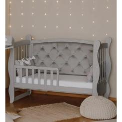 Кроватка Angelo Габриель серая (велюр) 120х60 Фото