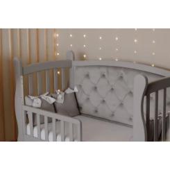 Кроватка Angelo Габриель серая (велюр) 120х60 Фото 1