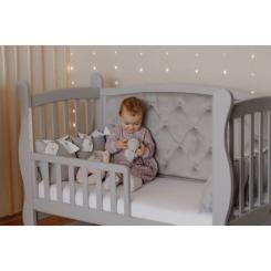 Кроватка Angelo Габриель серая (велюр) 120х60 Фото 2