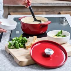 Кастрюля KitchenAid чавунна з кришкою 5,2 л Червона Фото 4