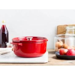 Кастрюля KitchenAid чавунна з кришкою 5,2 л Червона Фото 7