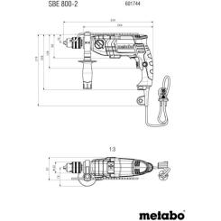 Дрель Metabo SBE 800-2, 800Вт, 1.5-13мм Фото 3