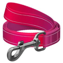 Поводок для собак WAUDOG Nylon Mono, світловідбивний S рожевий Фото 1