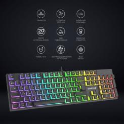 Клавиатура GamePro MK85R Red Switch RGB USB Black Фото 10