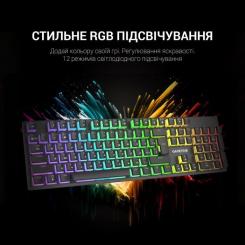 Клавиатура GamePro MK85R Red Switch RGB USB Black Фото 5