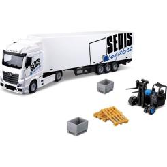 Спецтехника Bburago Фура Mercedes-Benz Actros c погрузчиком Фото