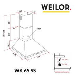 Вытяжка кухонная Weilor WK 65 SS Фото 10