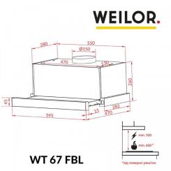 Вытяжка кухонная Weilor WT 67 FBL Фото 11