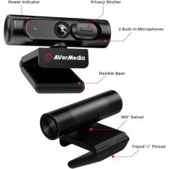 Веб-камера AVerMedia Live Streamer CAM PW315 Full HD Black Фото 2
