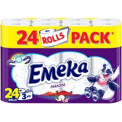 Туалетная бумага Emeka Paradise 3 шари 24 рулони Фото