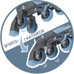 Роликовые коньки Globber 2в1 сіро-сині р.30-33, до 60кг, 5+ Фото 11