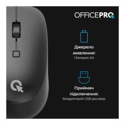 Мышка OfficePro M305B Silent Click Ergonomic Wireless Black Фото 4