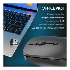 Мышка OfficePro M305B Silent Click Ergonomic Wireless Black Фото 6