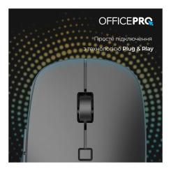 Мышка OfficePro M305B Silent Click Ergonomic Wireless Black Фото 7