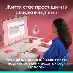 Клавиатура Logitech POP Icon Keys Bluetooth UA Rose Фото 3