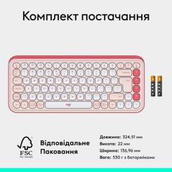 Клавиатура Logitech POP Icon Keys Bluetooth UA Rose Фото 8