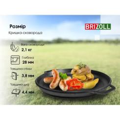 Котел туристический Brizoll чавунний з кришкою-сковородою 8 л Фото 9