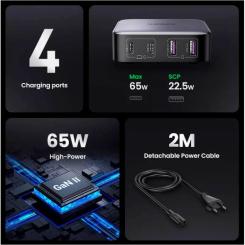 Зарядное устройство Ugreen 4xUSB 65W (2хUSB-C+2xUSB-A) Gan CD327 Фото 8