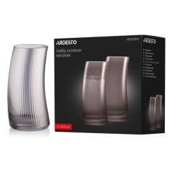 Набор стаканов Ardesto Graphite, 500мл, 2шт, скло, сірий Фото 3