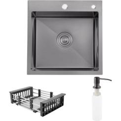 Мойка кухонная Kroner Schwarze-4545HM Фото