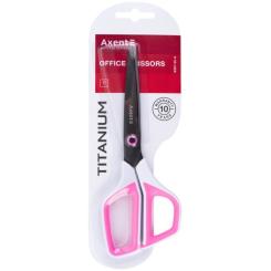 Ножницы Axent Titanium 21 см, бело-розовые Фото 1