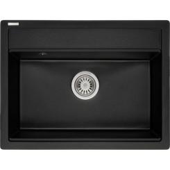 Мойка кухонная GRANADO ARTES black shine з сифоном Фото