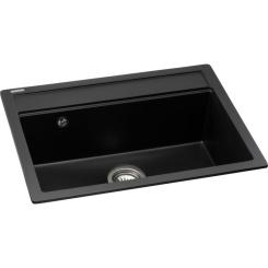 Мойка кухонная GRANADO ARTES black shine з сифоном Фото 1