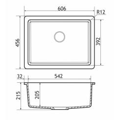 Мойка кухонная GRANADO Under top L white Фото 6