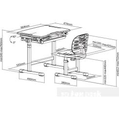 Парта со стулом FunDesk Piccolino III Pink-w Фото 6