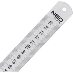 Линейка строительная Neo Tools нержавеющая сталь, 750мм Фото 1