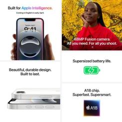 Мобильный телефон Apple iPhone 16e 128GB White Фото 6