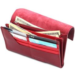 Кошелек Grande Pelle Кожаный Бордовый Фото 5