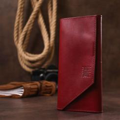 Кошелек Grande Pelle Кожаный Бордовый Фото 7