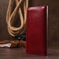 Кошелек Grande Pelle Кожаный Бордовый Фото 8