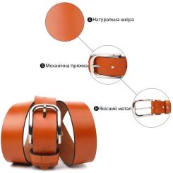 Ремень Grande Pelle Из натуральной кожи Рыжий Фото 3