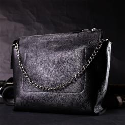 Сумка Grande Pelle Из натуральной кожи Черная Фото 9