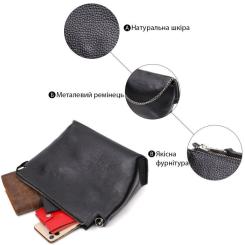 Сумка Grande Pelle Из натуральной кожи Черная Фото 3